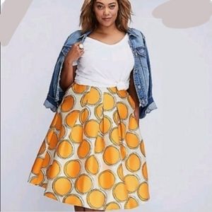 Lane Bryant orange circles skirt